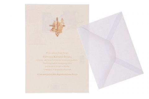 Kartka składana KOMUNIA [mm:] 200x135 Pol-mak (ld kom) Pol-mak