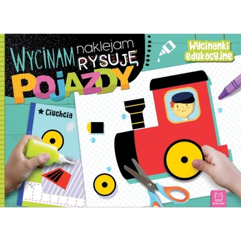 Książeczka edukacyjna Wycinam, naklejam, rysuję. Pojazdy. Wycinanki edukacyjne. Aksjomat Aksjomat