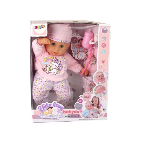 Lalka Bobas Dźwięk Smoczek Śliniaczek Niebieska Piżama Kotek [mm:] 380 Lean (12404) Lean