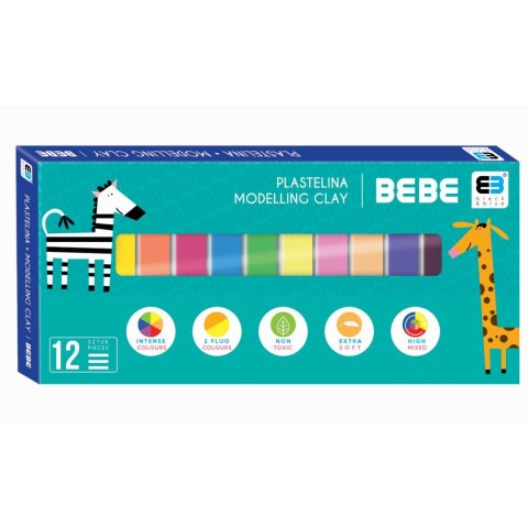 Plastelina 12 kol. BB KIDS mix Interdruk (IPL12BBK) Interdruk