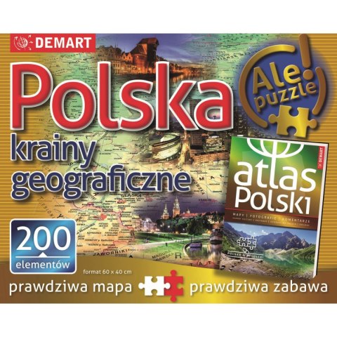 Puzzle Polska:krainy geograficzne 200 el. Demart Demart