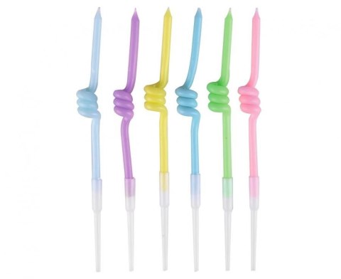 Świeczka urodzinowa Spirale, makaronikowe, 12x0.25 cm, 6 szt. Godan (BH-SSMA) Godan