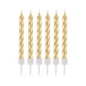 Świeczka urodzinowa zakręcone złote 8cm/12szt. Godan (SF-SZZL) Godan