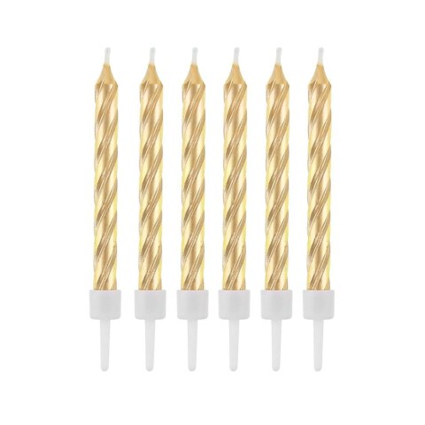 Świeczka urodzinowa zakręcone złote 8cm/12szt. Godan (SF-SZZL) Godan