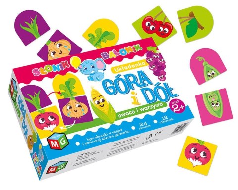 Układanka UKŁADANKA GÓRA-DÓŁ: OWOCE I WARZYWA Multigra Multigra