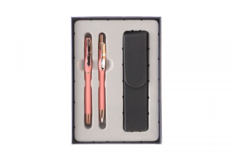 Zestaw piśmienniczy MASTER różowy pióro+ długopis et.ES Cresco (M-02) Cresco