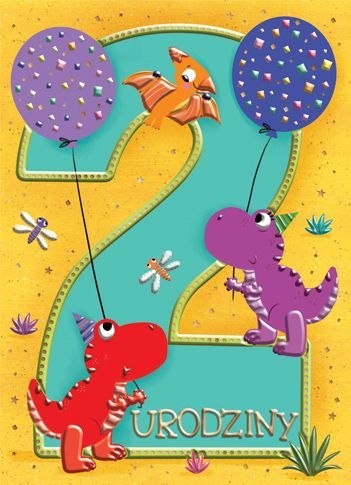 Kartka składana B6 2 DINOZAURY B6 Henry (5905701485239) Henry