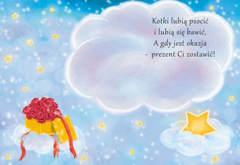 Kartka składana B6 KOT Z PREZENTEM B6 Henry (5905701480272) Henry