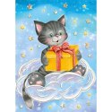Kartka składana B6 KOT Z PREZENTEM B6 Henry (5905701480272) Henry