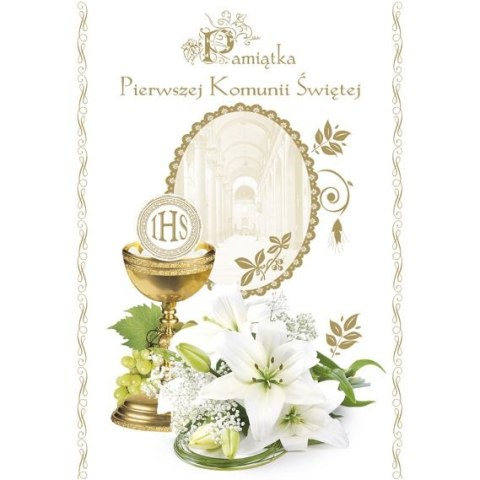 Kartka składana KOMUNIA [mm:] 140x190 Pol-mak (LPOP KOM) Pol-mak