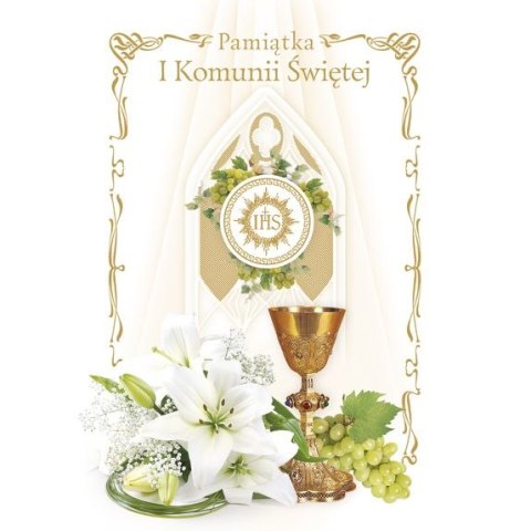 Kartka składana KOMUNIA [mm:] 140x190 Pol-mak (LPOP KOM) Pol-mak