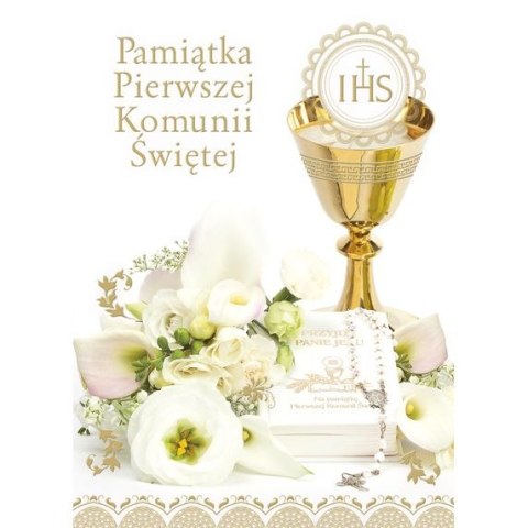 Kartka składana KOMUNIA [mm:] 140x190 Pol-mak (LPOP KOM) Pol-mak