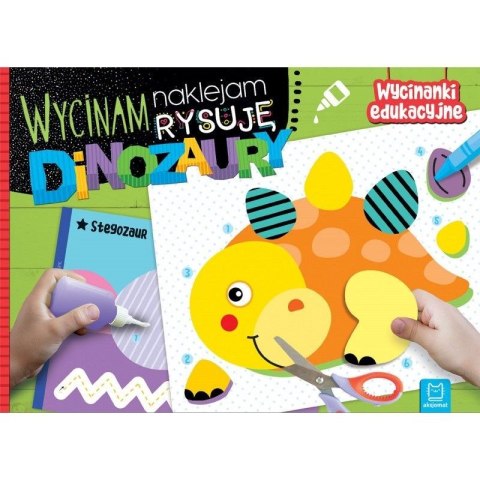 Książeczka edukacyjna Wycinam, naklejam, rysuję. Dinozaury. Wycinanki edukacyjne Aksjomat Aksjomat