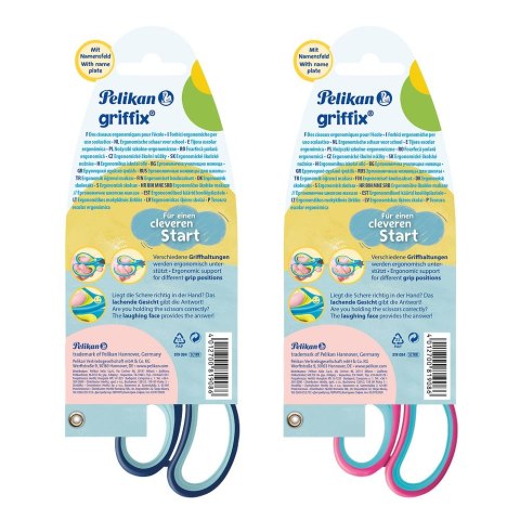 Nożyczki Griffix zaokrąglone praworęczne mix Pelikan (300009548) Pelikan