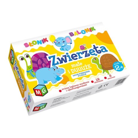 Puzzle ZWIERZĘTA MAŁE I DUŻE - PUZZLE 12 el. Multigra Multigra