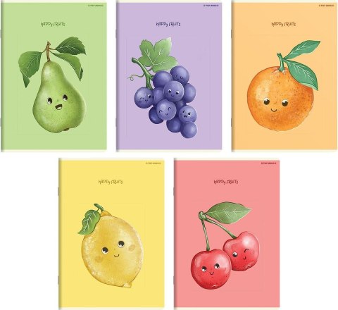 Zeszyt HAPPY FRUITS A5 16k. 70g podwójna linia kolor Top 2000 (400183787) Top 2000
