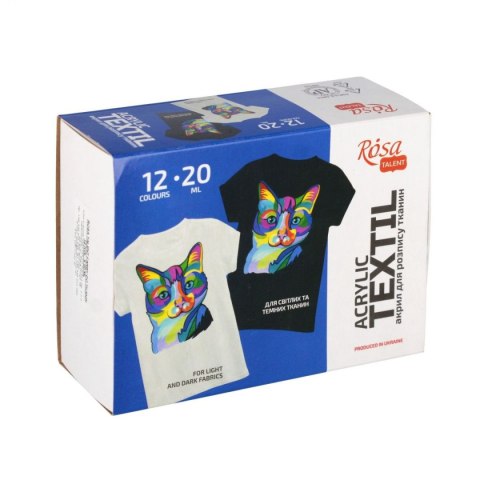 Farba do tkanin 12 kol kolor: mix 20ml 12 kolor. (nd) (nd)