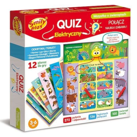 Gra edukacyjna Quiz Elektryczny Wszystko o zwierzętach Smily Play (SP98277) Smily Play
