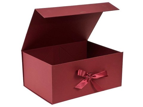 Pudełko na prezent do samodzielnego składania, bordowe [mm:] 390x280x 175 Adar (617858) Adar