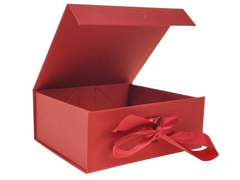 Pudełko na prezent do samodzielnego składania, czerwone [mm:] 200x180x 80 Adar (617759) Adar