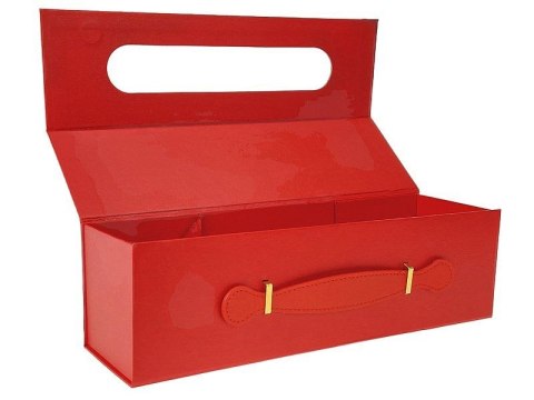 Pudełko na prezent do samodzielnego składania, na wino, czerwone [mm:] 335x105x 100 Adar (617896) Adar