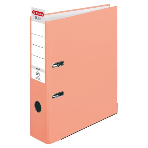 Segregator dźwigniowy 50028481 Q.file protect A4 80mm łososiowy Herlitz (300005711) Herlitz