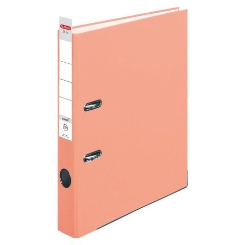 Segregator dźwigniowy 50028498 Q.file protect A4 50mm łososiowy Herlitz (300005712) Herlitz