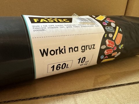 Worek na gruz My Fastec 160l kolor: czarny 160L 10 szt My Fastec