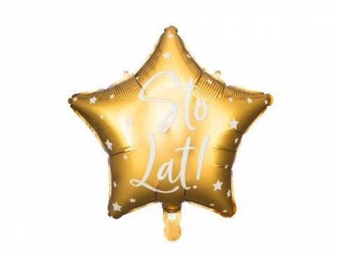 Balon foliowy Sto Lat!, 40cm, złoty 15,5cal Partydeco (FB94-019) Partydeco