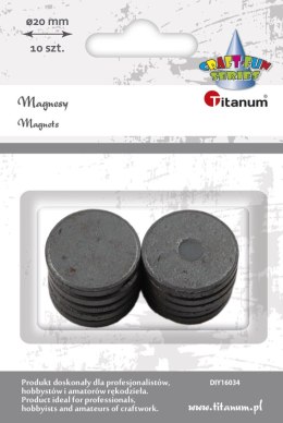 Magnes Craft-Fun Series czarny śr. 20mm Titanum (DIY16034) 10 sztuk Titanum