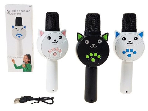 Mikrofon zabawkowy kotek, 20x8x5cm,z głośnikiem Bluetooth, kabel USB Adar (617544) Adar