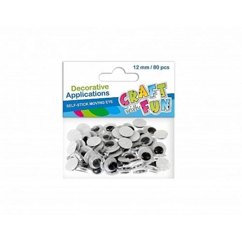 Oczka samoprzylepne 12mm 80 szt Craft with Fun (383654) Craft with Fun
