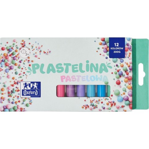 Plastelina 12 kol. pastelowa mix 200g Oxford (400178108) Oxford