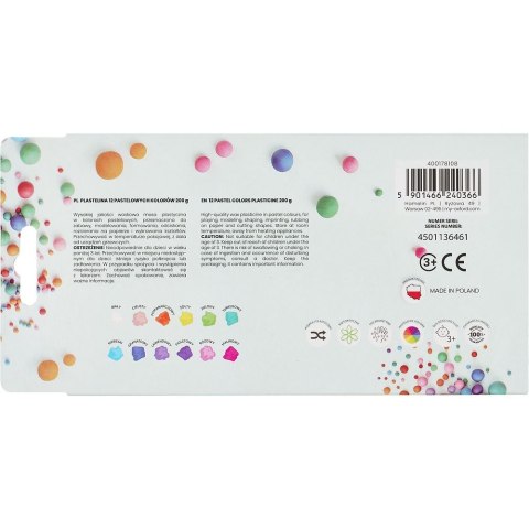 Plastelina 12 kol. pastelowa mix 200g Oxford (400178108) Oxford