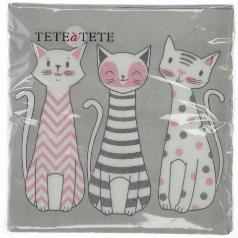 Serwetki Glam Cats mix nadruk bibuła [mm:] 330x330 Paw (TL699000) Paw