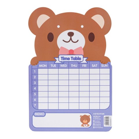 Tablica suchościeralna Jednorożec,Miś,Panda,Króliczek [mm:] 245x165 Astra Fun (325024006) Astra Fun