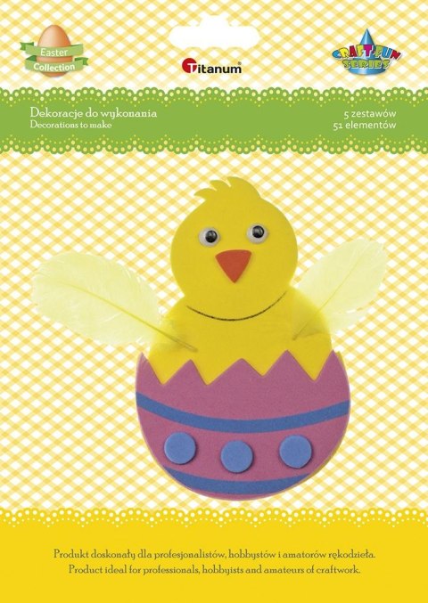 Zestaw wielkanocny Titanum Craft-Fun Series z pianki do złożenia Kurczak w skorupce Titanum