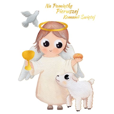 Kartka składana B6 KOMUNIA ANIOŁ B6 Henry (5907465660273) Henry