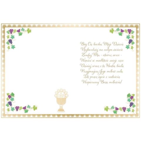 Kartka składana KARNET B6 KOMUNIA KIELICH B6 Henry (5905701482351) Henry