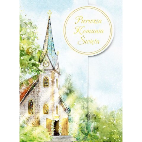 Kartka składana B6 KARNET B6 KOMUNIA KÓŁKO KOSCIÓŁ Henry (5907465664929) Henry