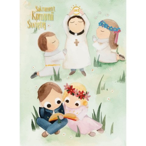 Kartka składana B6 KARNET B6 KOMUNIA Łąka Henry (5907465660303) Henry