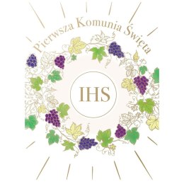 Kartka składana B6 KARNET B6 KOMUNIA ZK WINOGRONA Henry (5907465661393) Henry