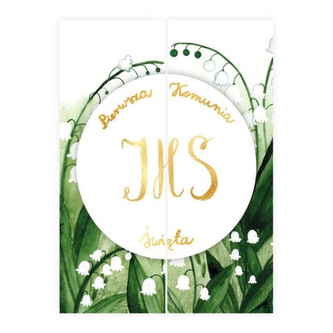 Kartka składana B6 KARNET B6 KOMUNIA konwalia Henry (5907465663236) Henry