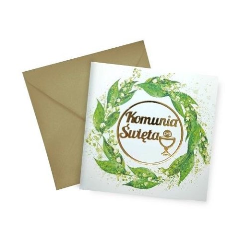 Kartka składana B6 KARNET B6 KOMUNIA konwalia Henry (5907465663236) Henry