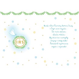 Kartka składana Karnet A5 KOMUNIA GOŁAB NIEBIESKI A5 Henry (5905701482634) Henry