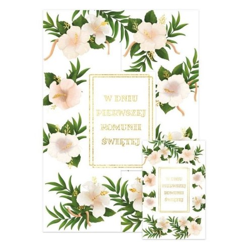 Kartka składana Karnet A5 KOMUNIA Z KLAPKĄ HIBISKUS A5 Henry (5907465667548) Henry