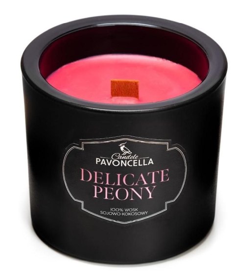 Świeczka ozdobna Classico Delicate Peony czarna 170g Pavoncella (5905711530424) Pavoncella
