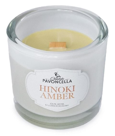 Świeczka ozdobna Classico Hinoki Amber biała 170g Pavoncella (5905711530509) Pavoncella