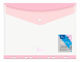 Teczka plastikowa na zatrzask A4 różowa Tetis (BT614-R/120)) Tetis