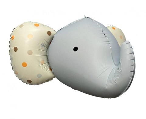 Balon foliowy Słoń 3D, szary matowy, 63x50 cm Godan (BF-HSSM) Godan